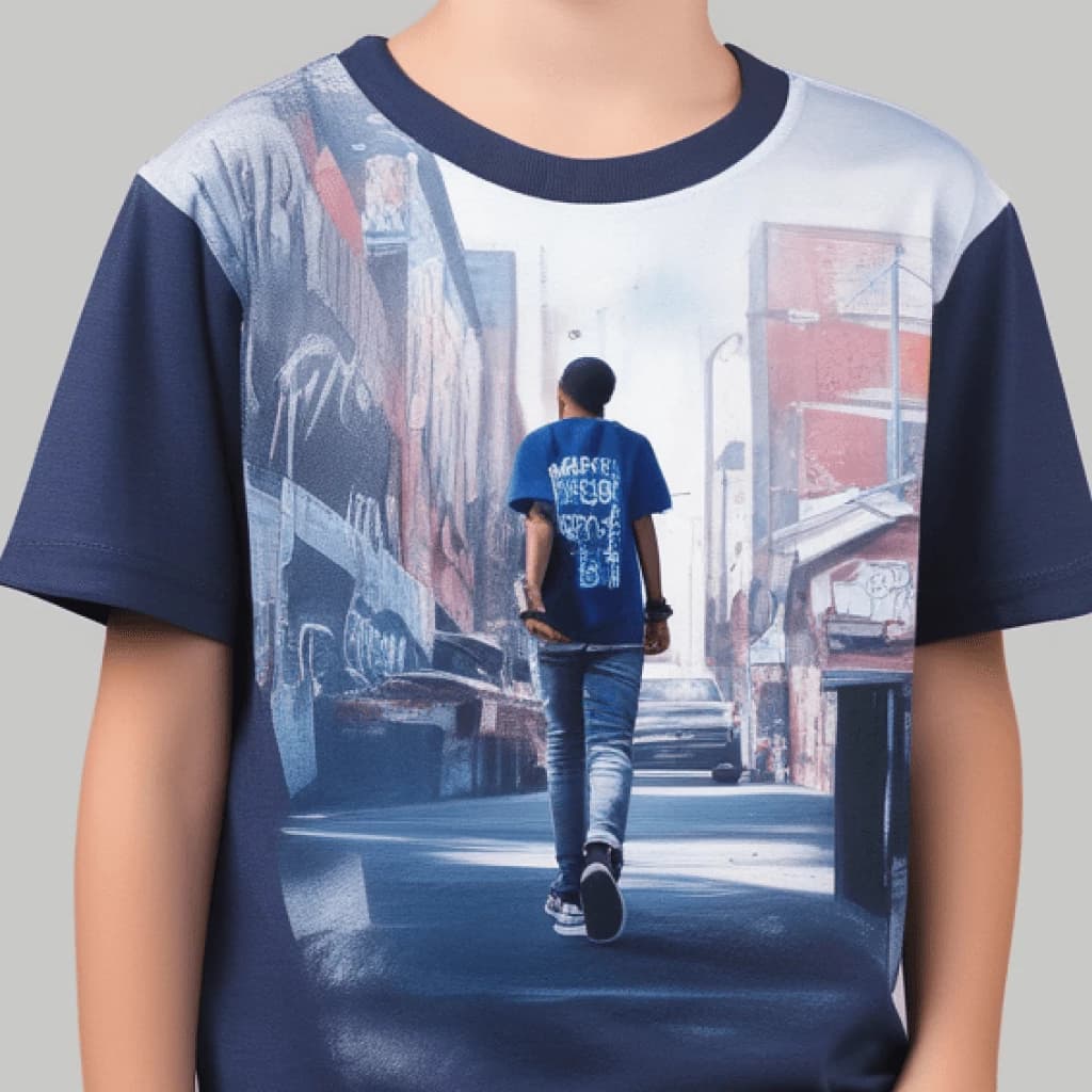 WaveRider Boys' Half Sleeve Blue Full Graphic Printed T-Shirt Pack
