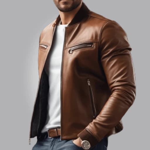 EarthTone Men's Classic Brown Leather Jacket