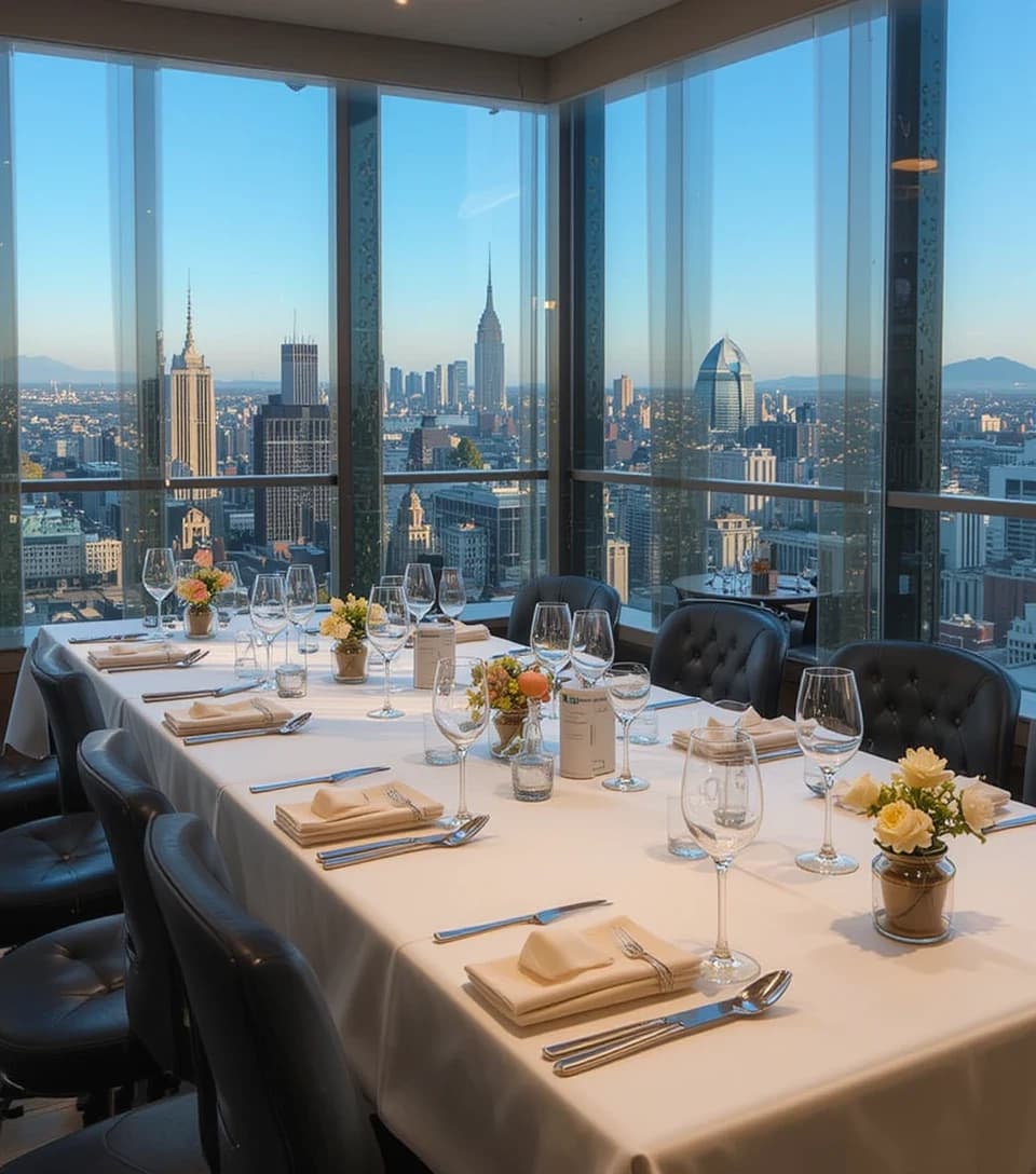 VIP Fine Dining Table at Skyline Restaurant